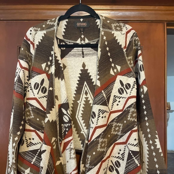 SHYANNE WEATERN WEAR OPEN FROMT CARDIGAN AZTEC PRINT - Picture 1 of 4